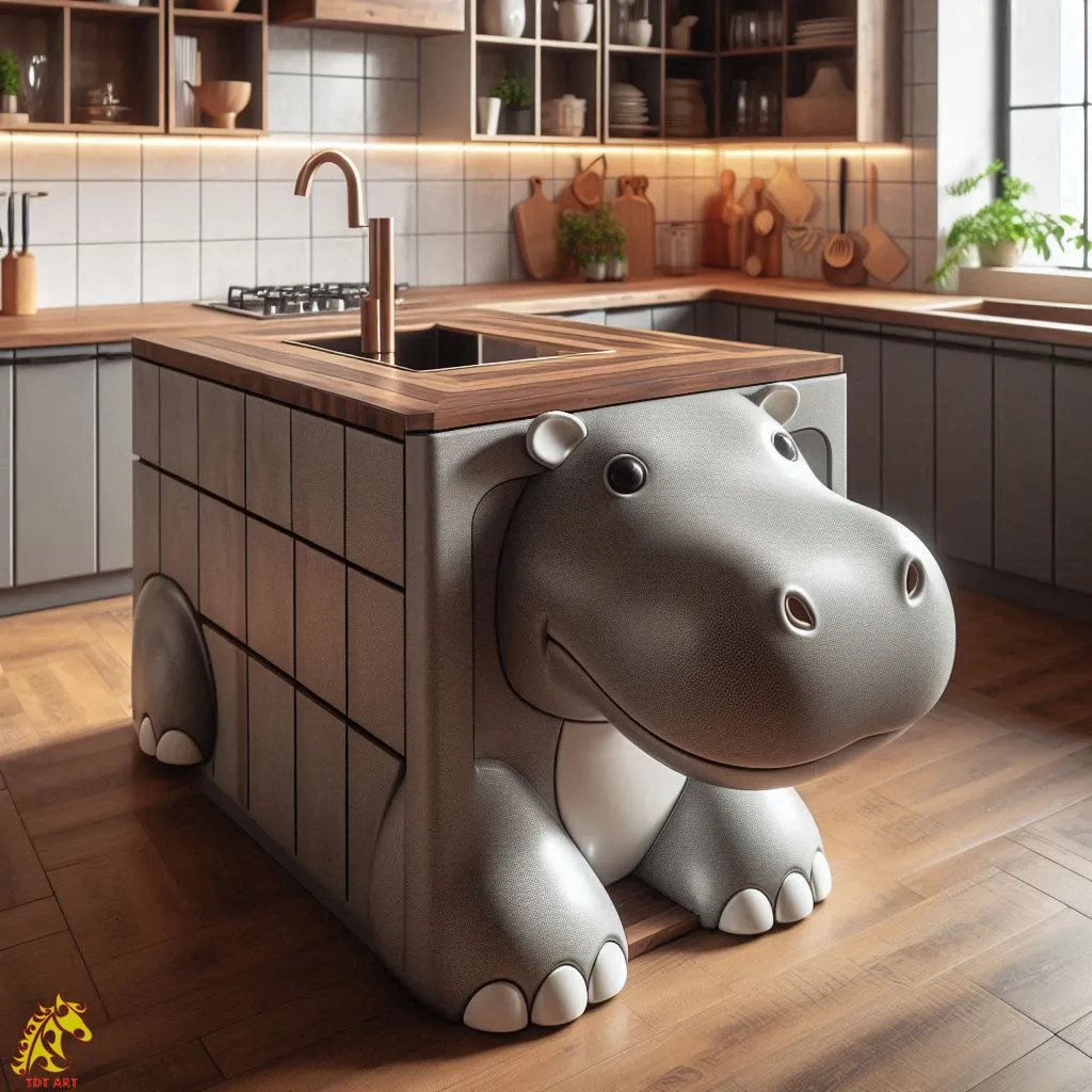 The Hippo Shaped Kitchen Island Design: A Playful Yet Functional Centerpiece for Modern Kitchens