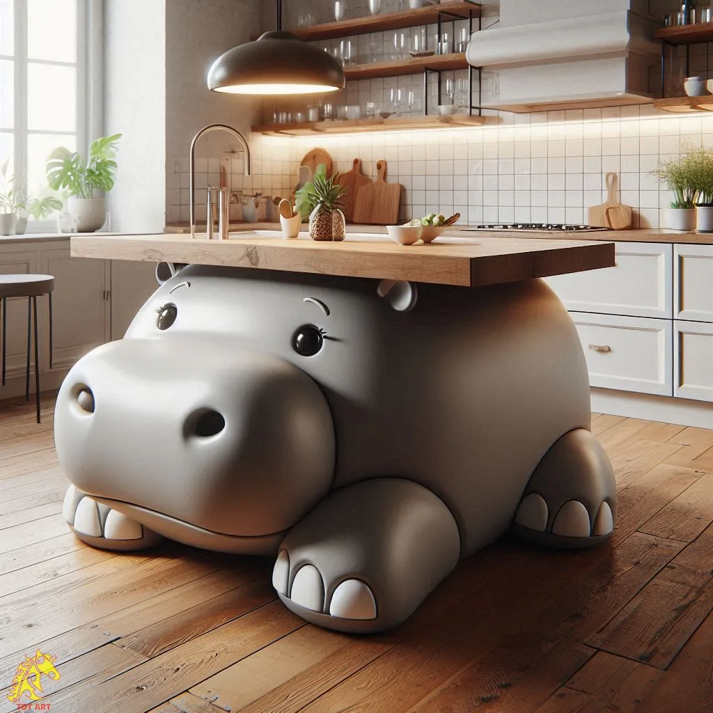 The Hippo Shaped Kitchen Island Design: A Playful Yet Functional Centerpiece for Modern Kitchens