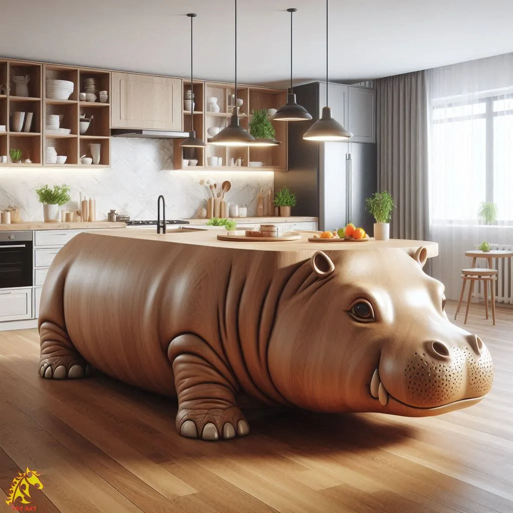 The Hippo Shaped Kitchen Island Design: A Playful Yet Functional Centerpiece for Modern Kitchens