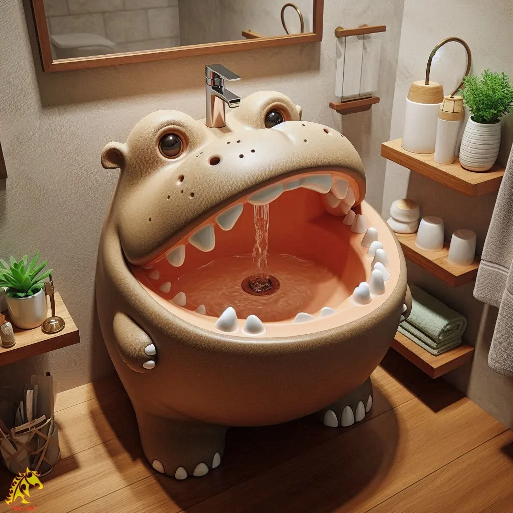 Hippo Shaped Sink Design: Fun Decor Ideas for Your Bath!