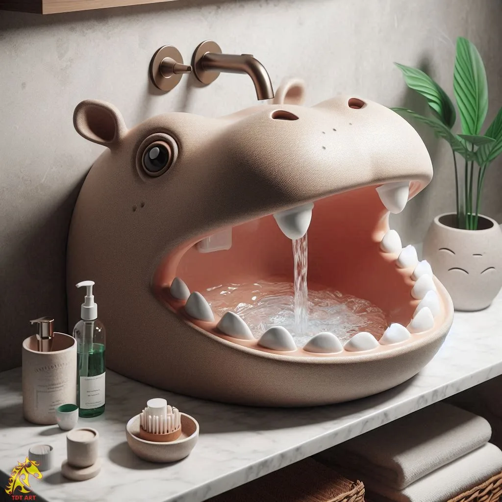 Hippo Shaped Sink Design: Fun Decor Ideas for Your Bath!