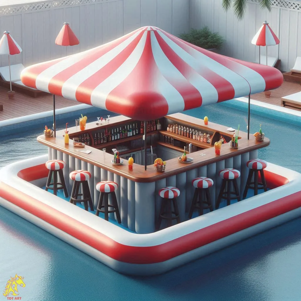 Inflatable Pool Bar with Seats Design Idea