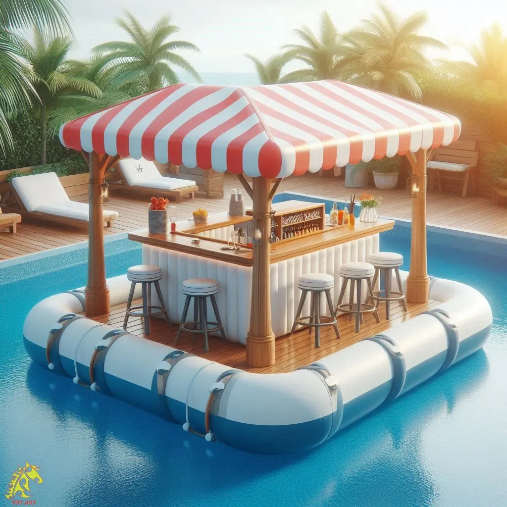 Inflatable Pool Bar with Seats Design Idea