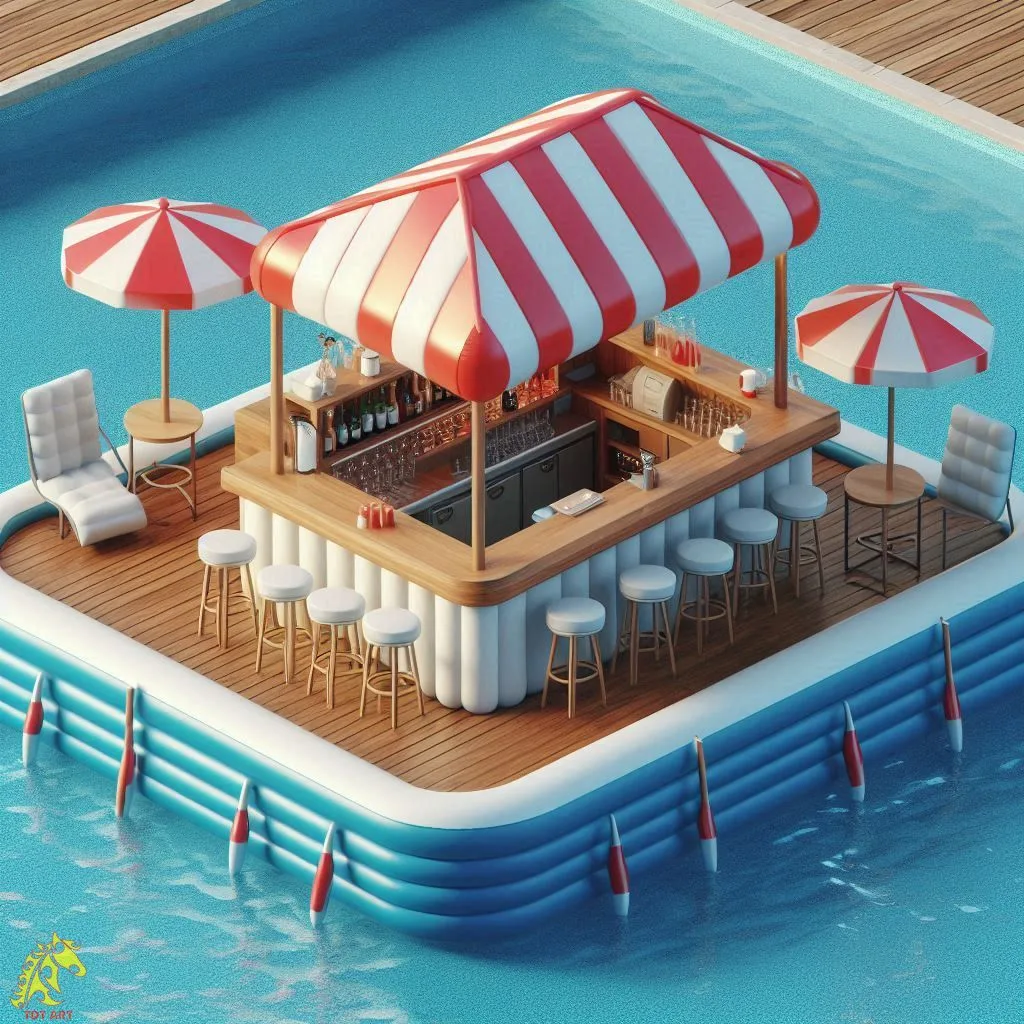 Inflatable Pool Bar with Seats Design Idea