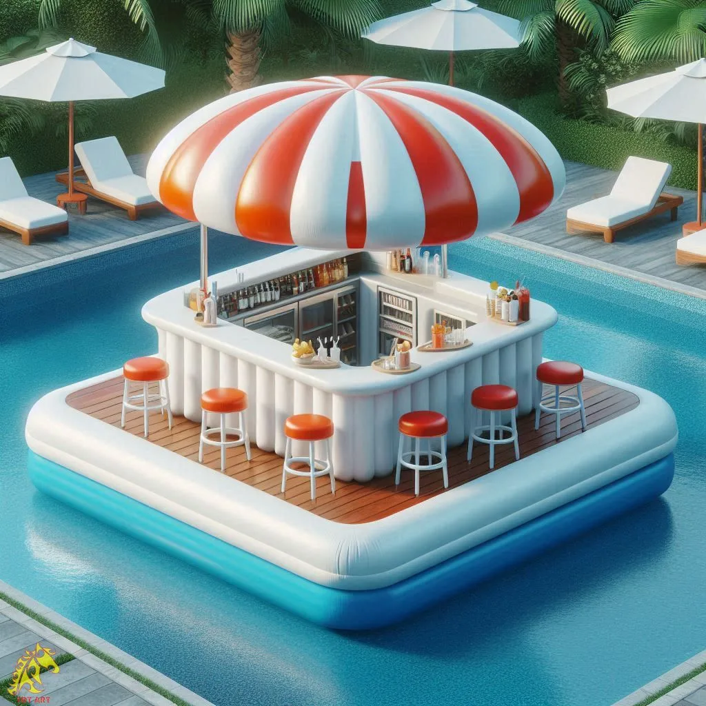 Inflatable Pool Bar with Seats Design Idea