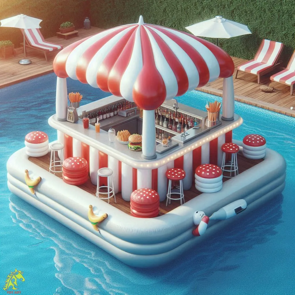 Inflatable Pool Bar with Seats Design Idea