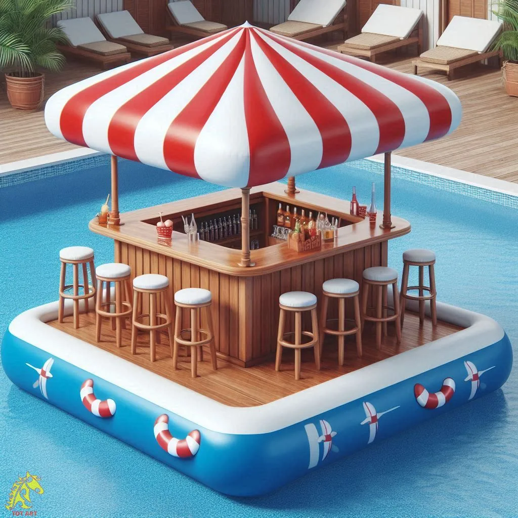 Inflatable Pool Bar with Seats Design Idea