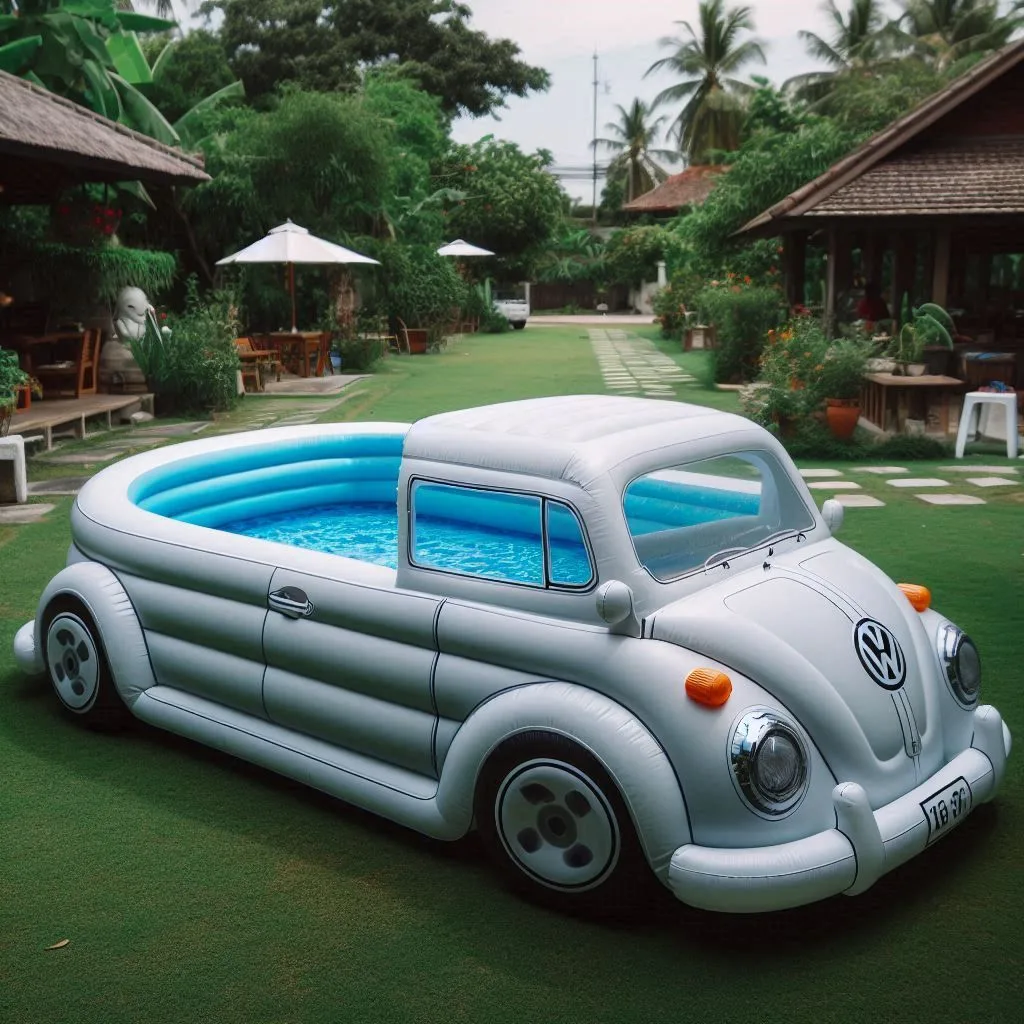 Transform your outdoor area with a retro-style inflatable Volkswagen pool