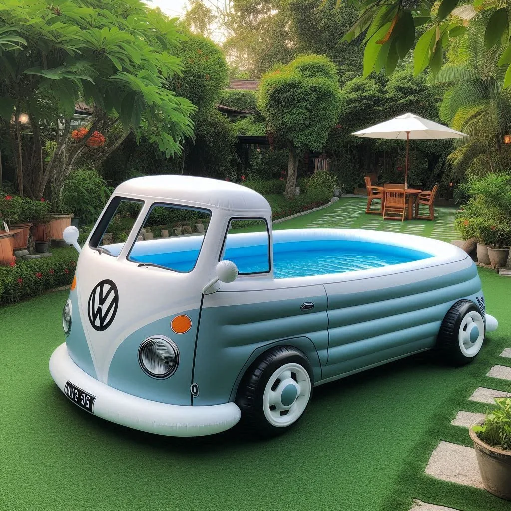 Transform your outdoor area with a retro-style inflatable Volkswagen pool