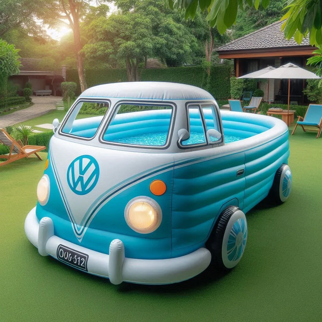 Transform your outdoor area with a retro-style inflatable Volkswagen pool