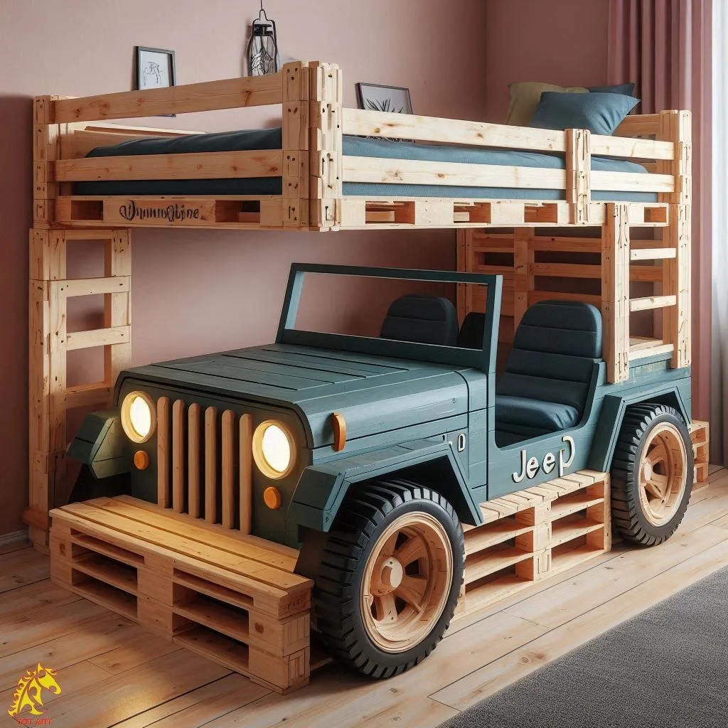 Jeep Inspired Pallet Bunk Bed: A Journey into Adventure and Imagination