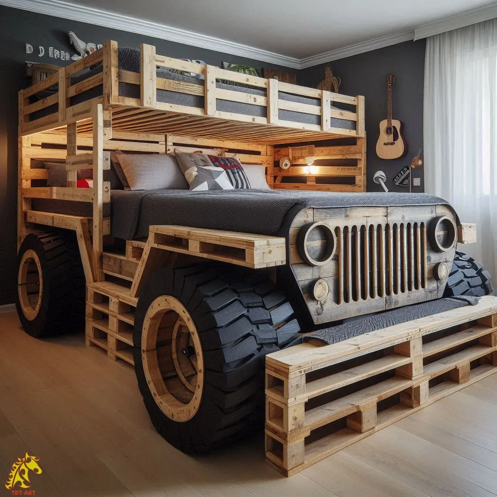 Jeep Inspired Pallet Bunk Bed: A Journey into Adventure and Imagination