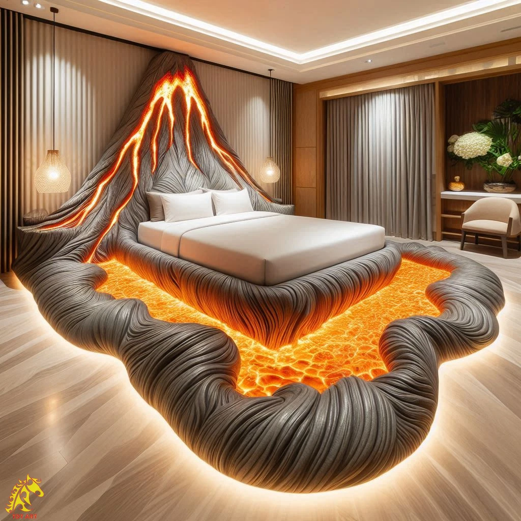 Lava-Inspired Bed: Dive into the Depths of Design