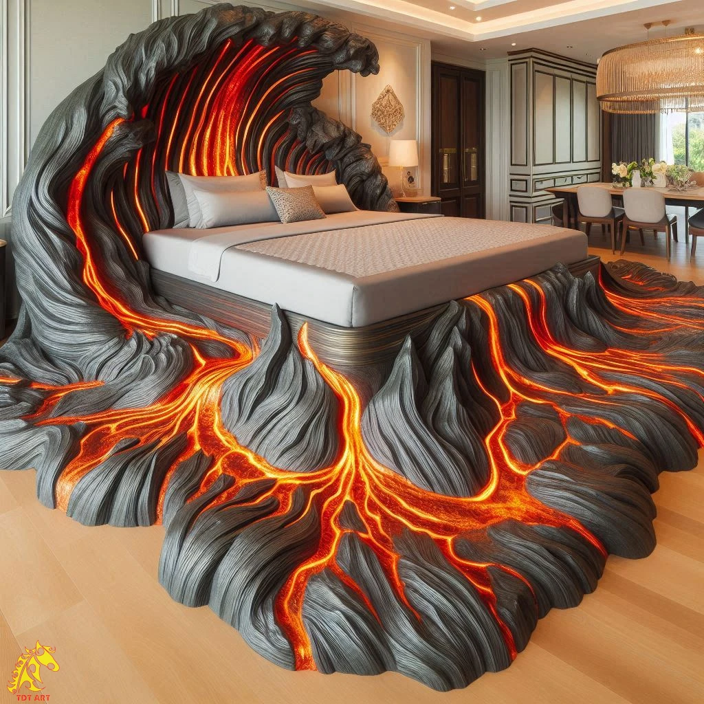 Lava-Inspired Bed: Dive into the Depths of Design