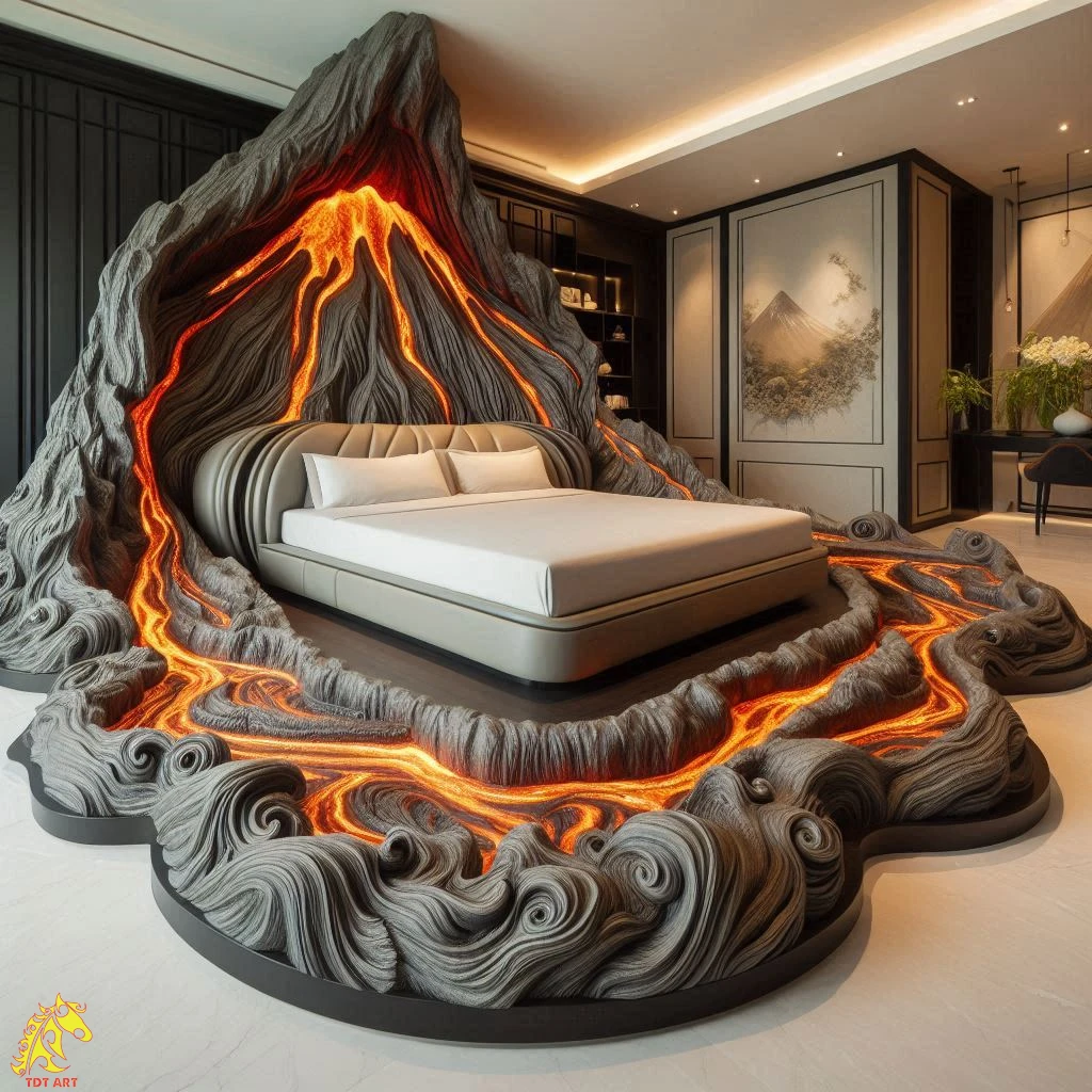 Lava-Inspired Bed: Dive into the Depths of Design