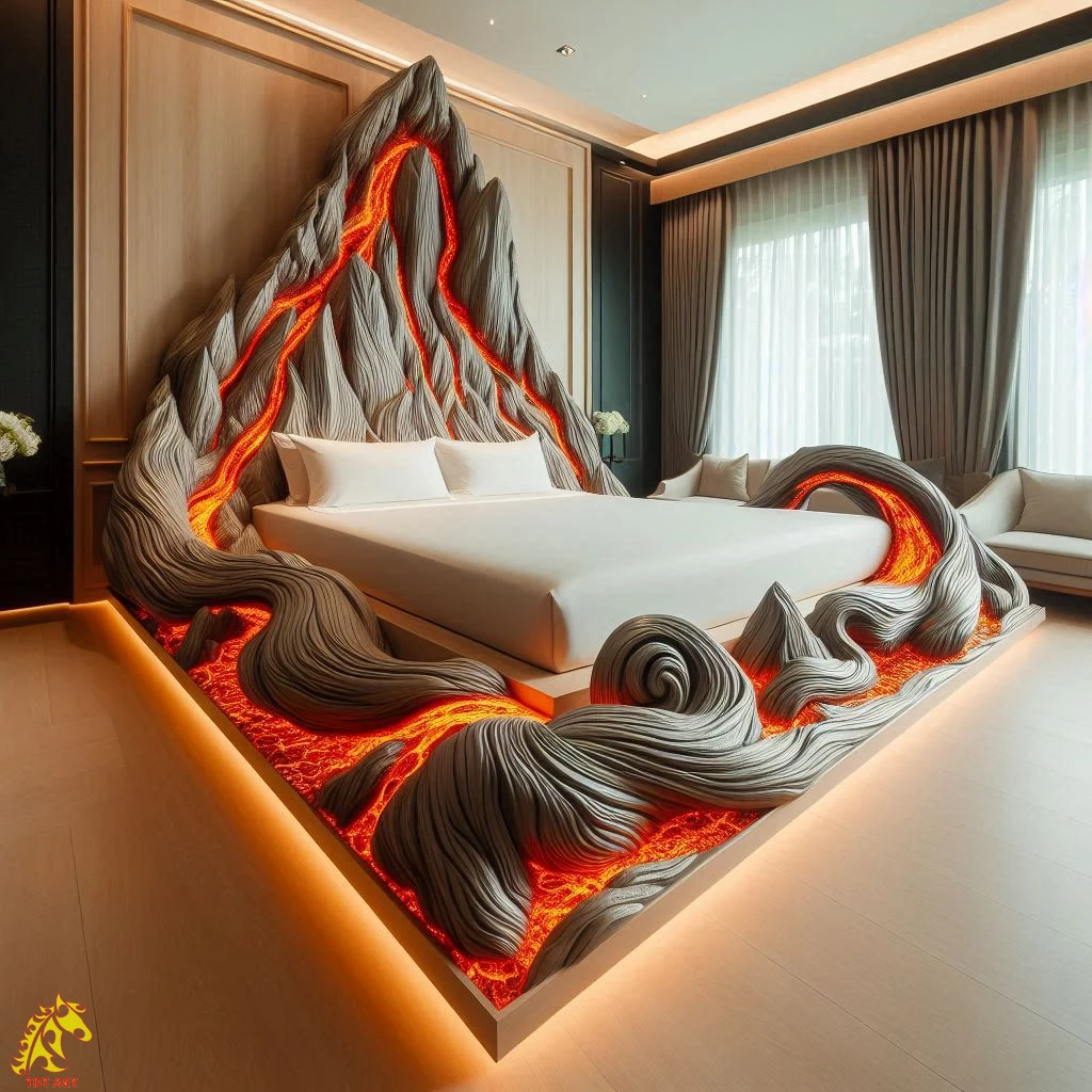 Lava-Inspired Bed: Dive into the Depths of Design