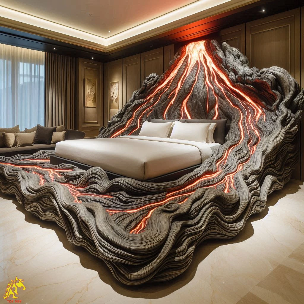 Lava-Inspired Bed: Dive into the Depths of Design