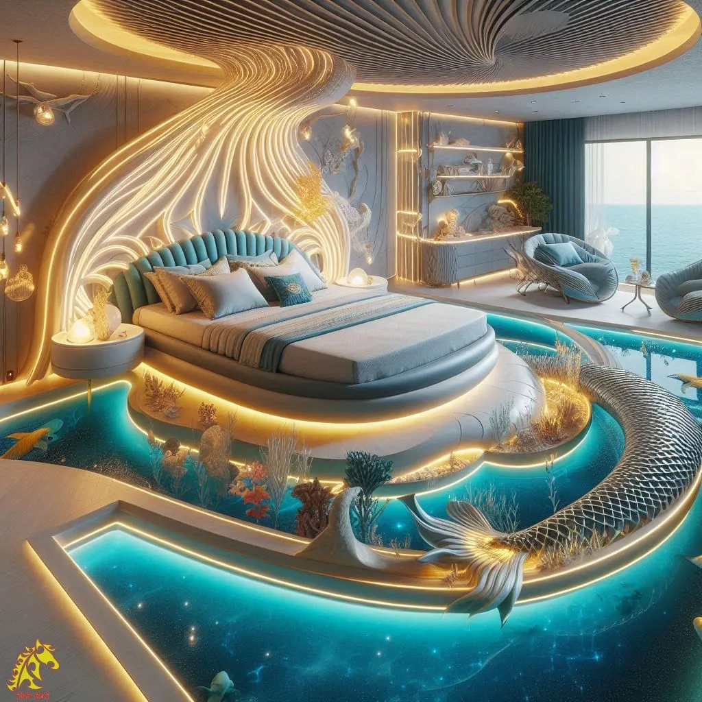 Mermaid’s Tail Shaped Bed Design: Dive into Fantasy Living