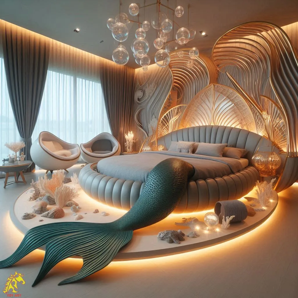 Mermaid’s Tail Shaped Bed Design: Dive into Fantasy Living