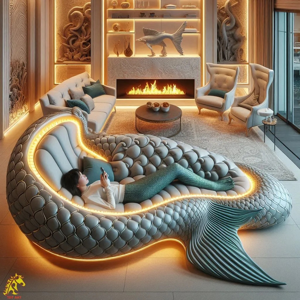 Mermaid’s Tail-Shaped Relax Sofa Design: Whimsical Home Accent