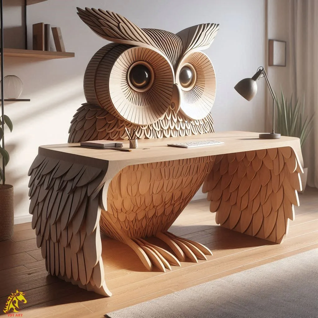 Owl Shaped Home Office Desk Design: A Unique Blend of Functionality and Aesthetic Charm