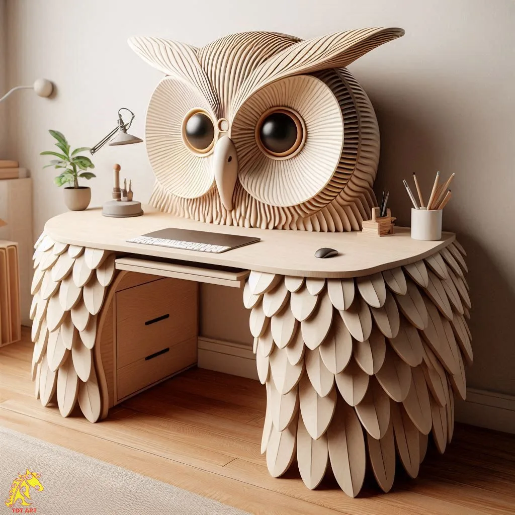 Owl Shaped Home Office Desk Design: A Unique Blend of Functionality and Aesthetic Charm