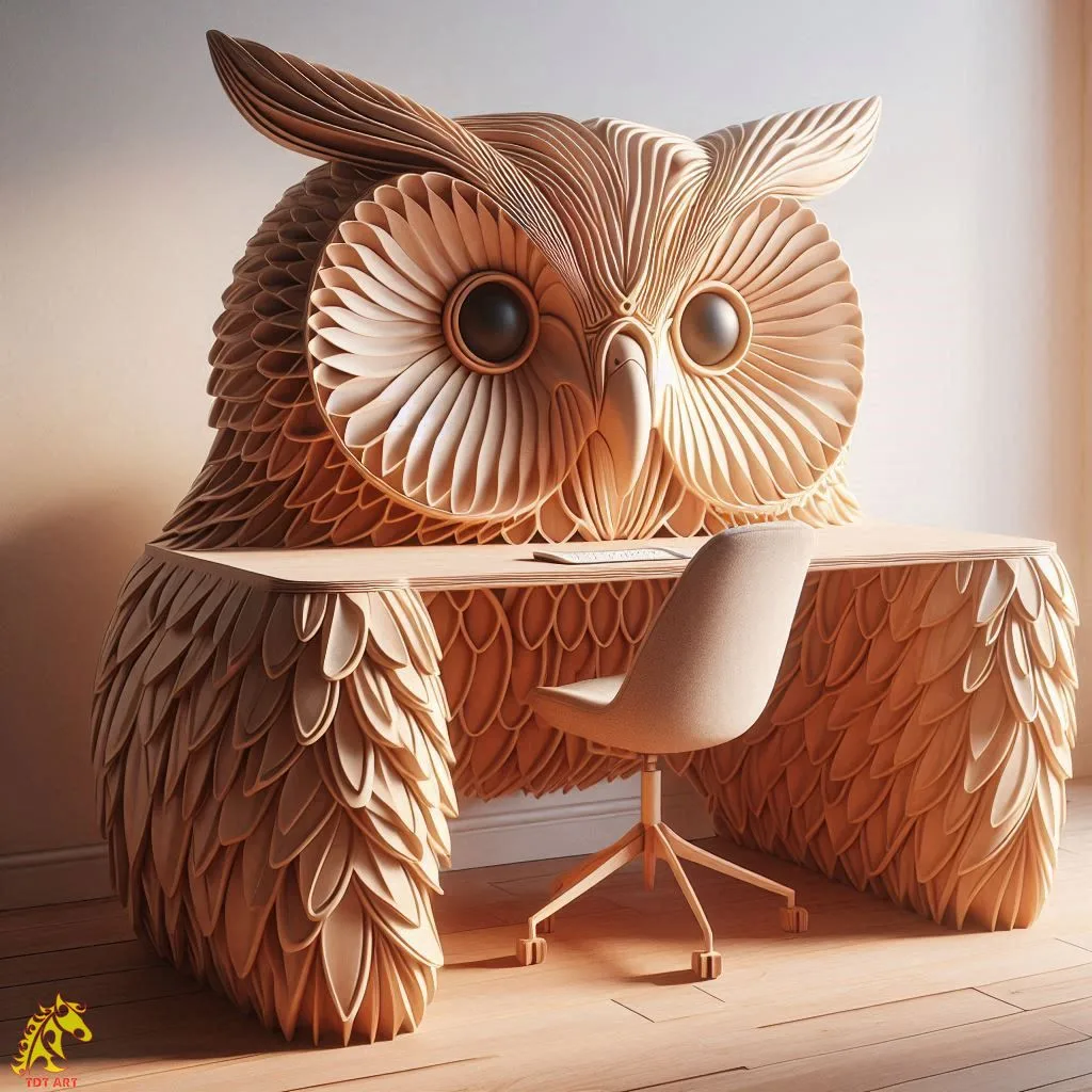 Owl Shaped Home Office Desk Design: A Unique Blend of Functionality and Aesthetic Charm