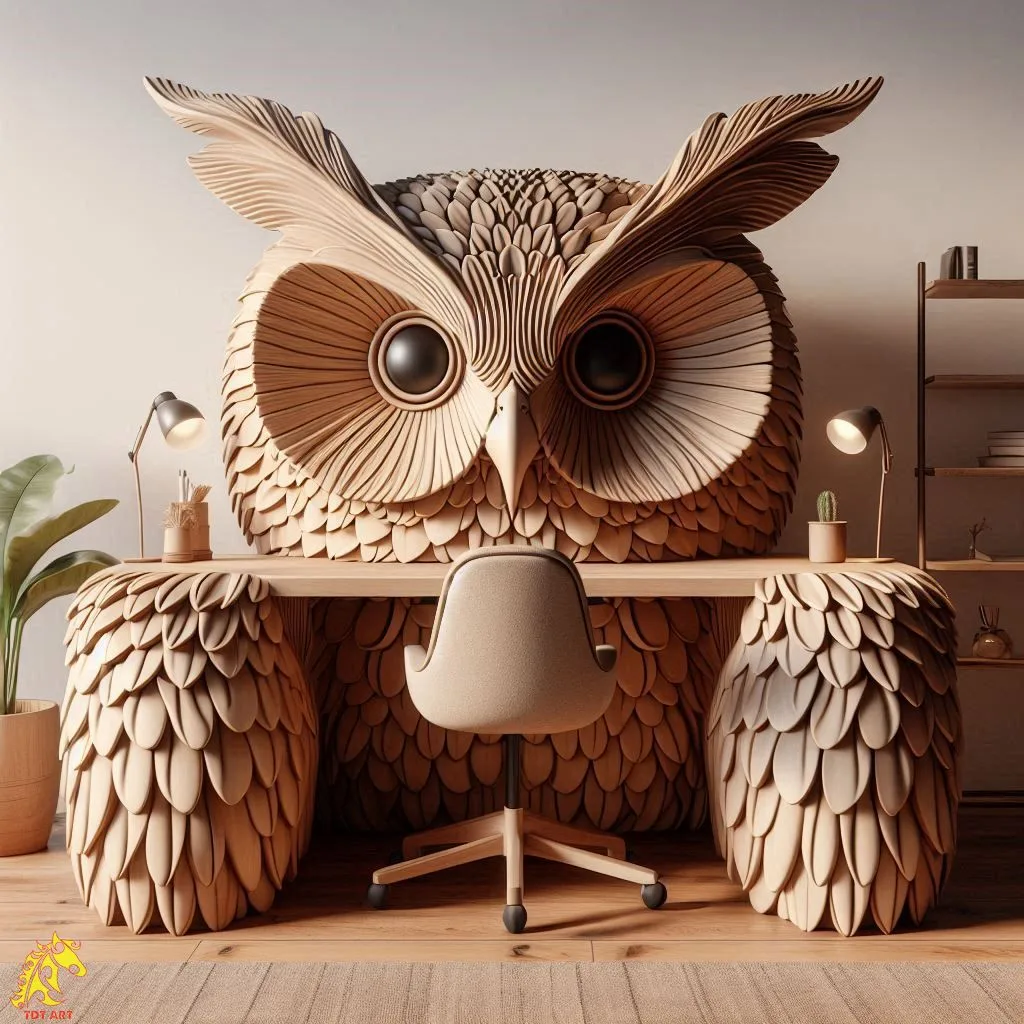 Owl Shaped Home Office Desk Design: A Unique Blend of Functionality and Aesthetic Charm