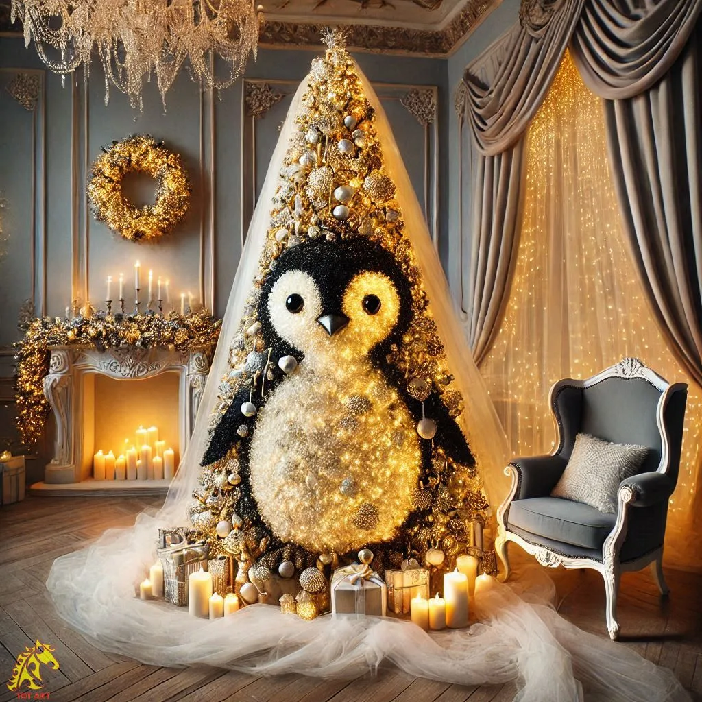 Penguin Christmas Tree Design: A Whimsical Holiday Delight