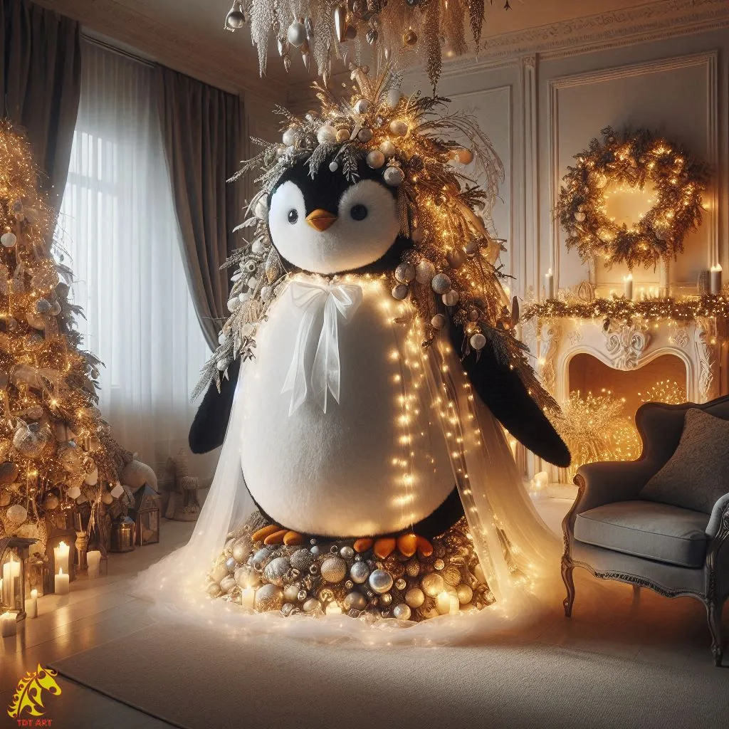 Penguin Christmas Tree Design: A Whimsical Holiday Delight