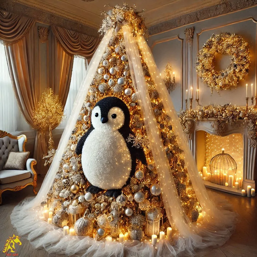 Penguin Christmas Tree Design: A Whimsical Holiday Delight