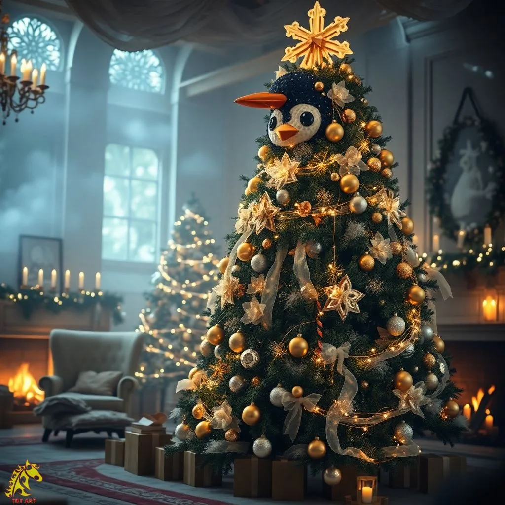 Penguin Christmas Tree Design: A Whimsical Holiday Delight