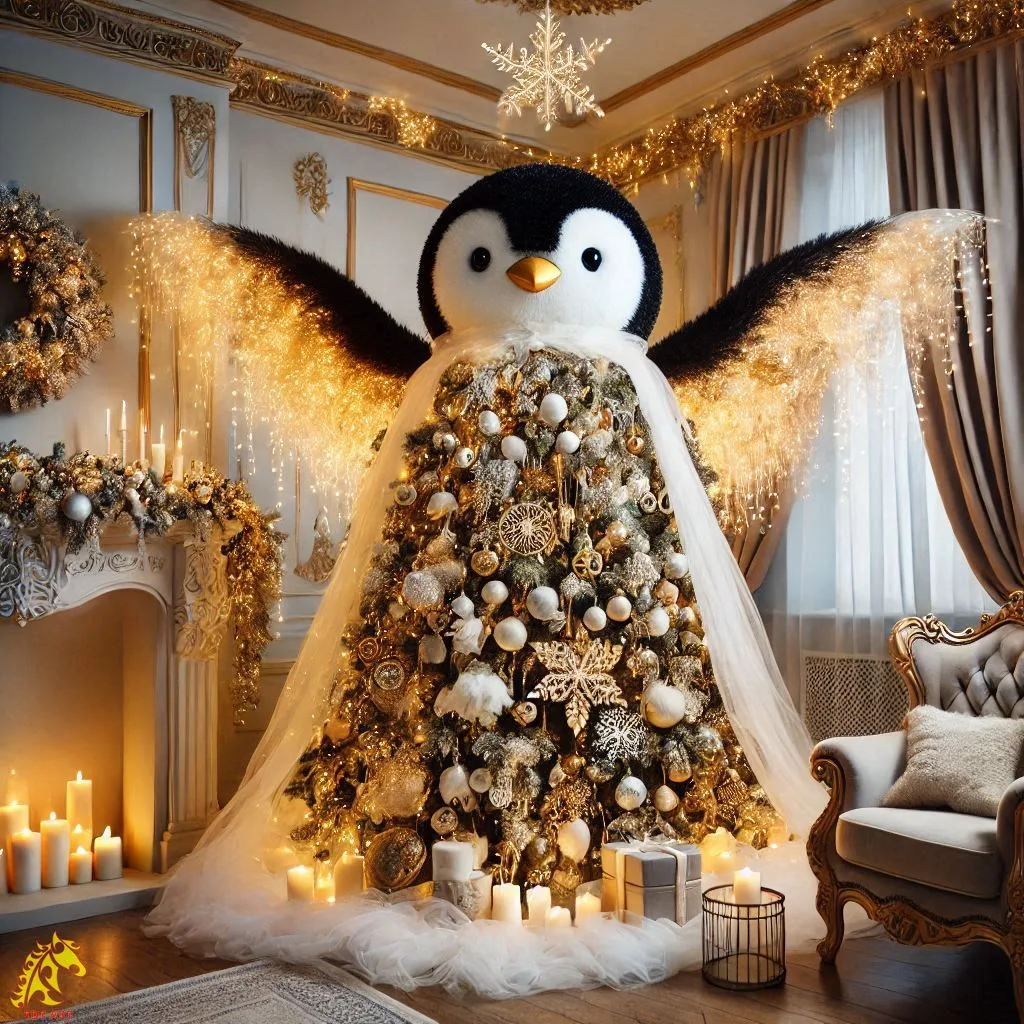 Penguin Christmas Tree Design: A Whimsical Holiday Delight