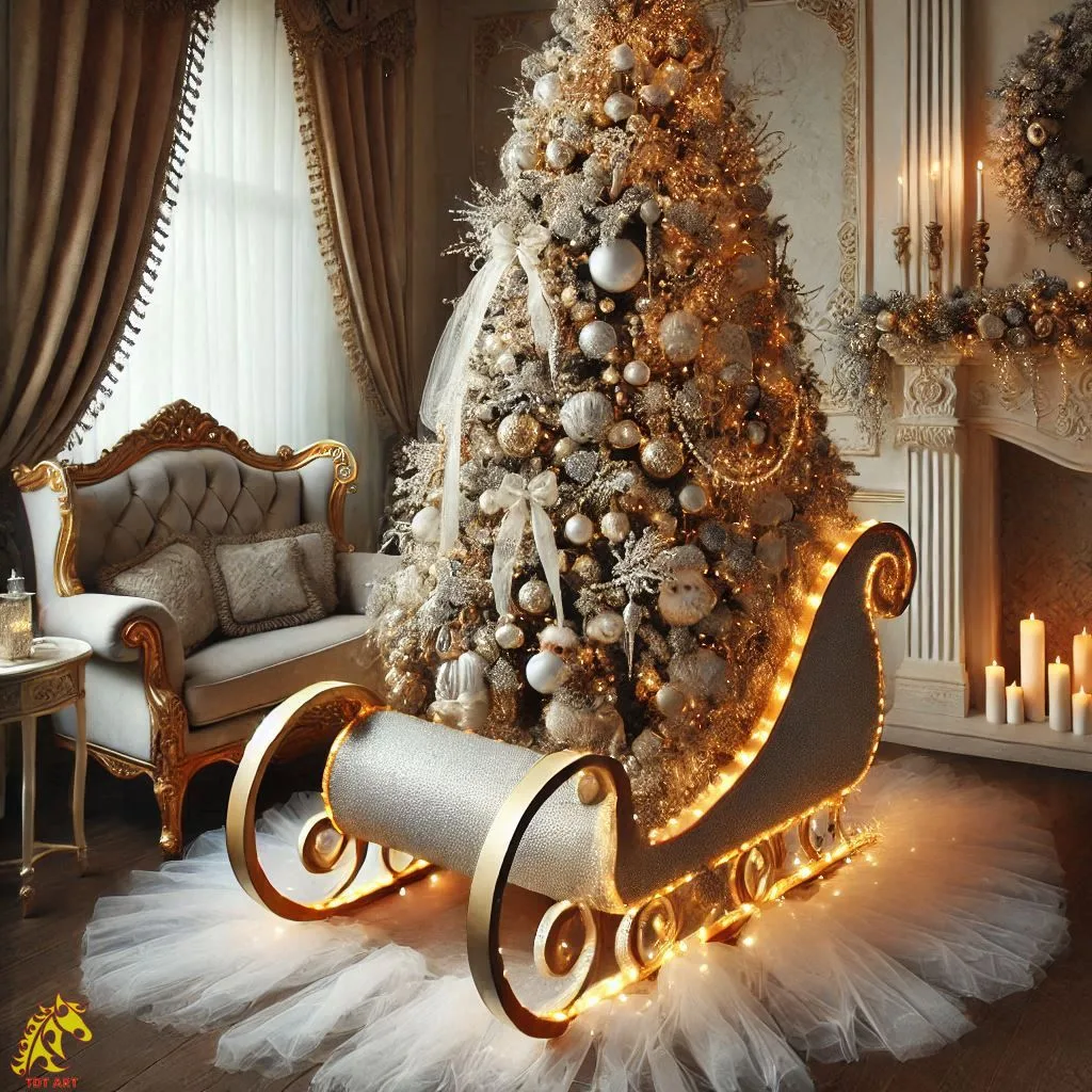 Santa’s Sleigh Christmas Tree Design: A Festive Marvel for the Holiday Season