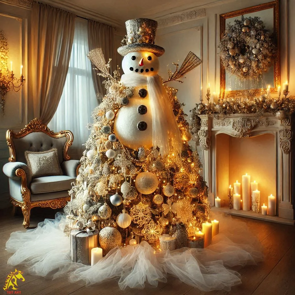 Snowman Christmas Tree Design: A Festive Delight for Your Holiday Decor