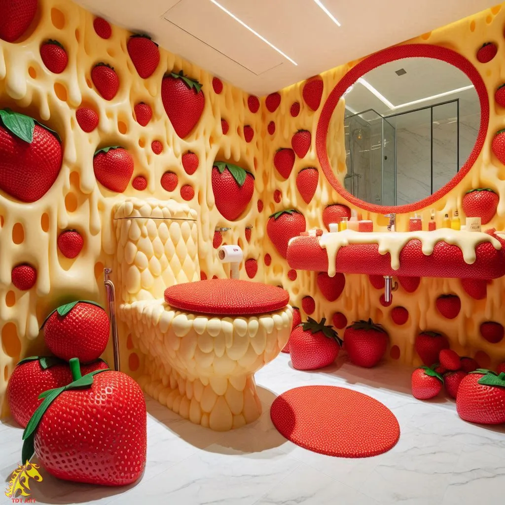 Strawberry-Inspired Bathroom Design: A Fresh and Fruity Home Makeover