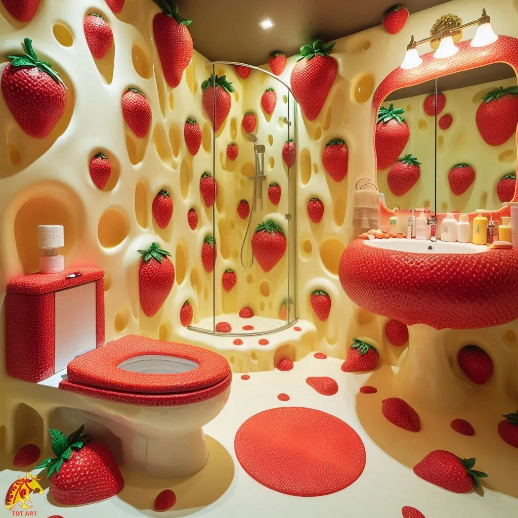 Strawberry-Inspired Bathroom Design: A Fresh and Fruity Home Makeover