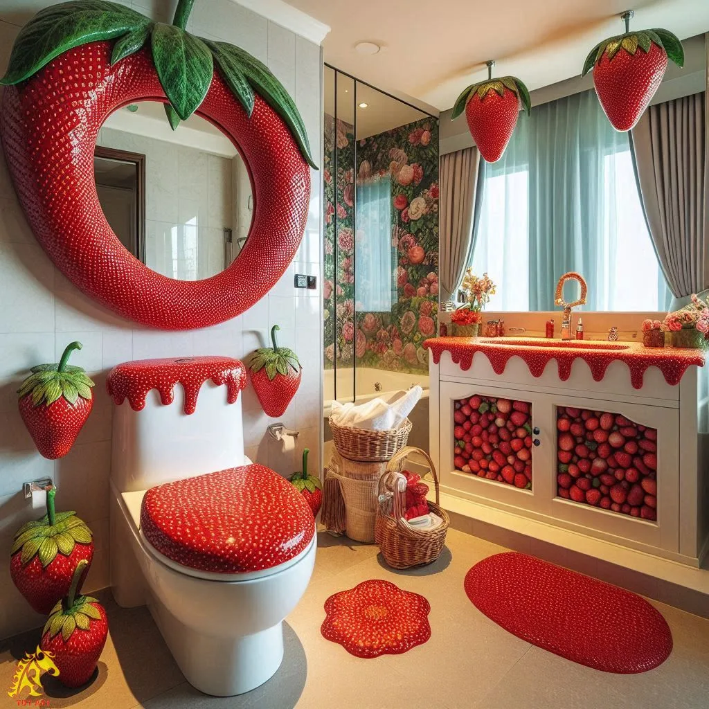 Strawberry-Inspired Bathroom Design: A Fresh and Fruity Home Makeover