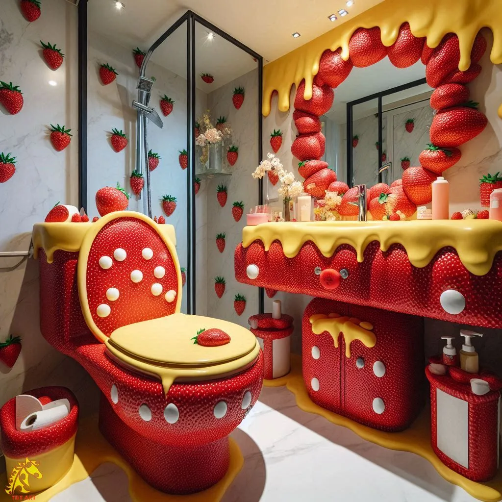 Strawberry-Inspired Bathroom Design: A Fresh and Fruity Home Makeover