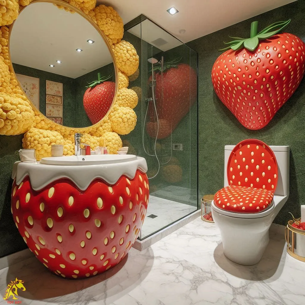 Strawberry-Inspired Bathroom Design: A Fresh and Fruity Home Makeover