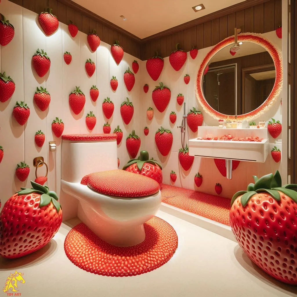 Strawberry-Inspired Bathroom Design: A Fresh and Fruity Home Makeover