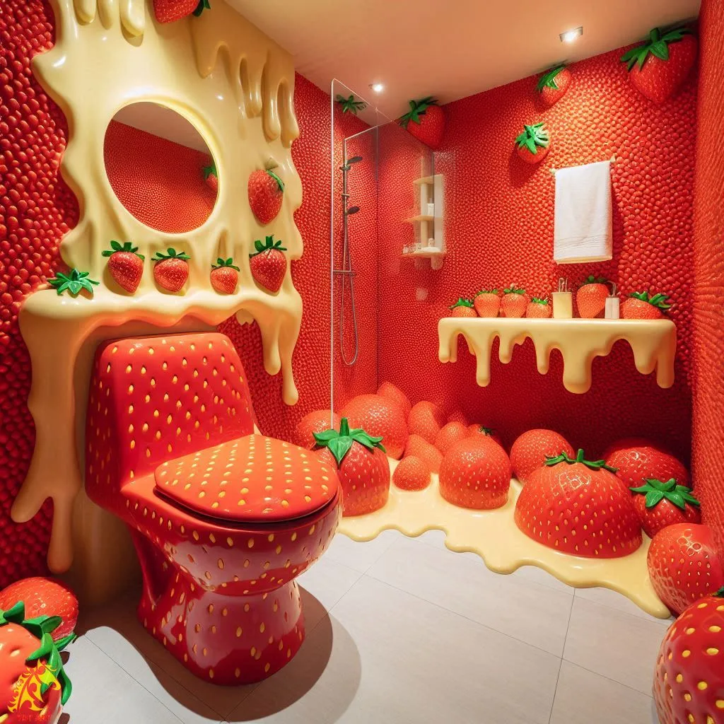 Strawberry-Inspired Bathroom Design: A Fresh and Fruity Home Makeover