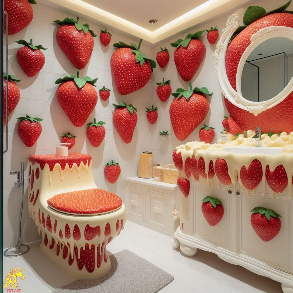 Strawberry-Inspired Bathroom Design: A Fresh and Fruity Home Makeover