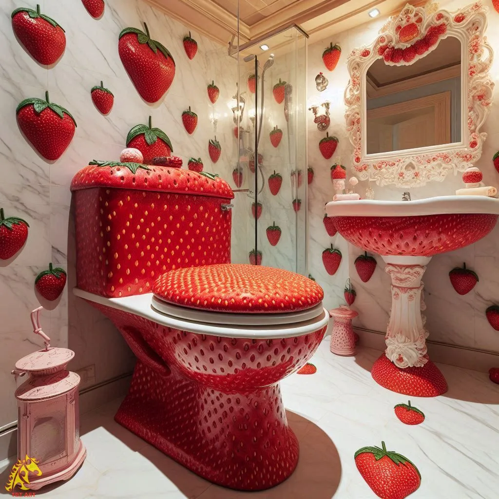 Strawberry-Inspired Bathroom Design: A Fresh and Fruity Home Makeover