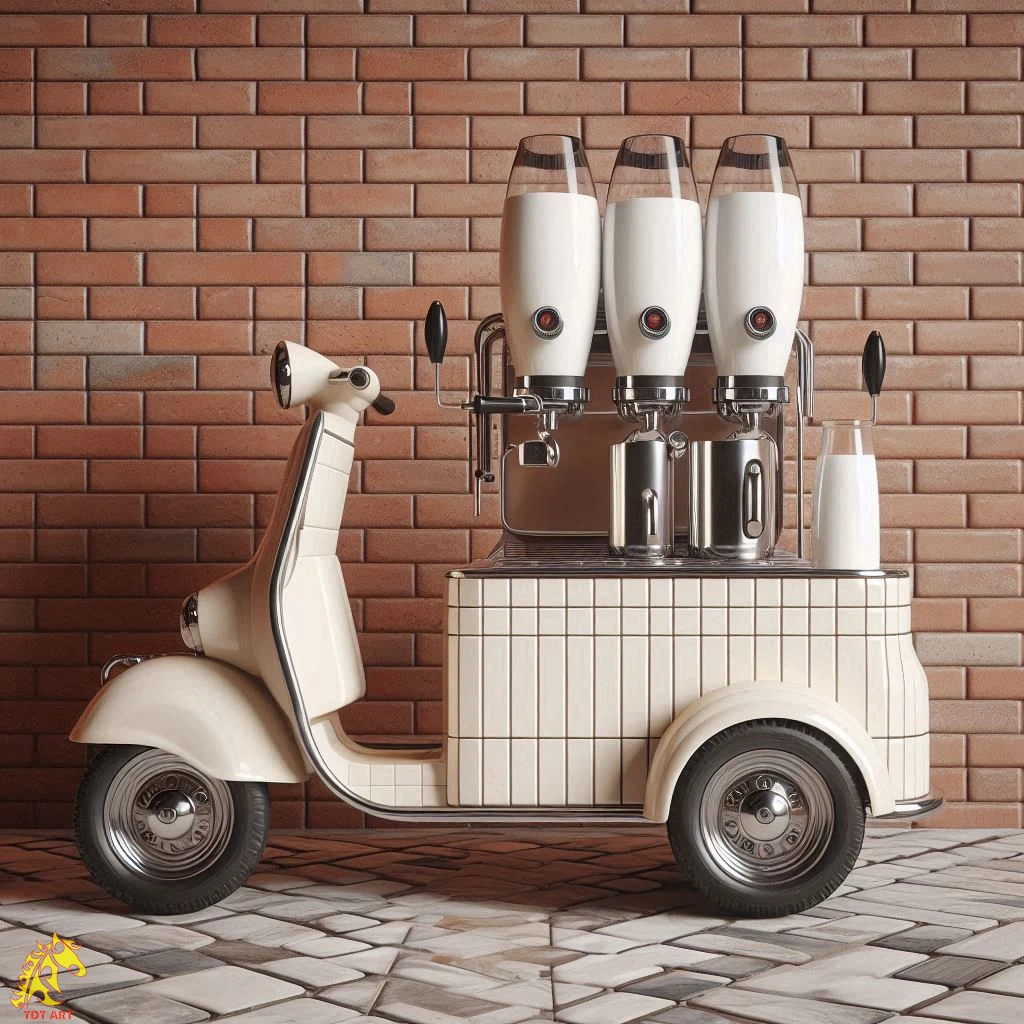 Vespa Shaped Coffee Maker Design: A Fusion of Retro Charm and Modern Functionality!