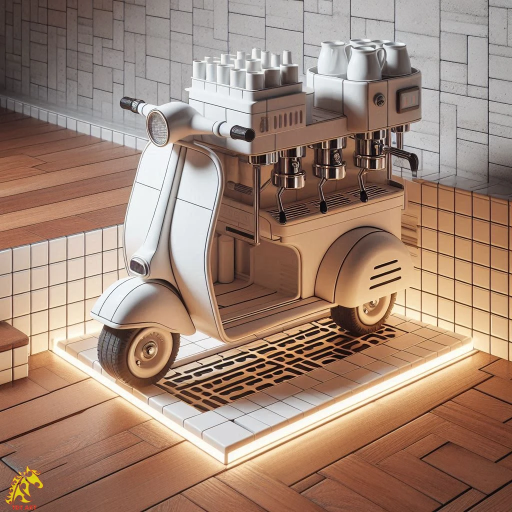 Vespa Shaped Coffee Maker Design: A Fusion of Retro Charm and Modern Functionality!