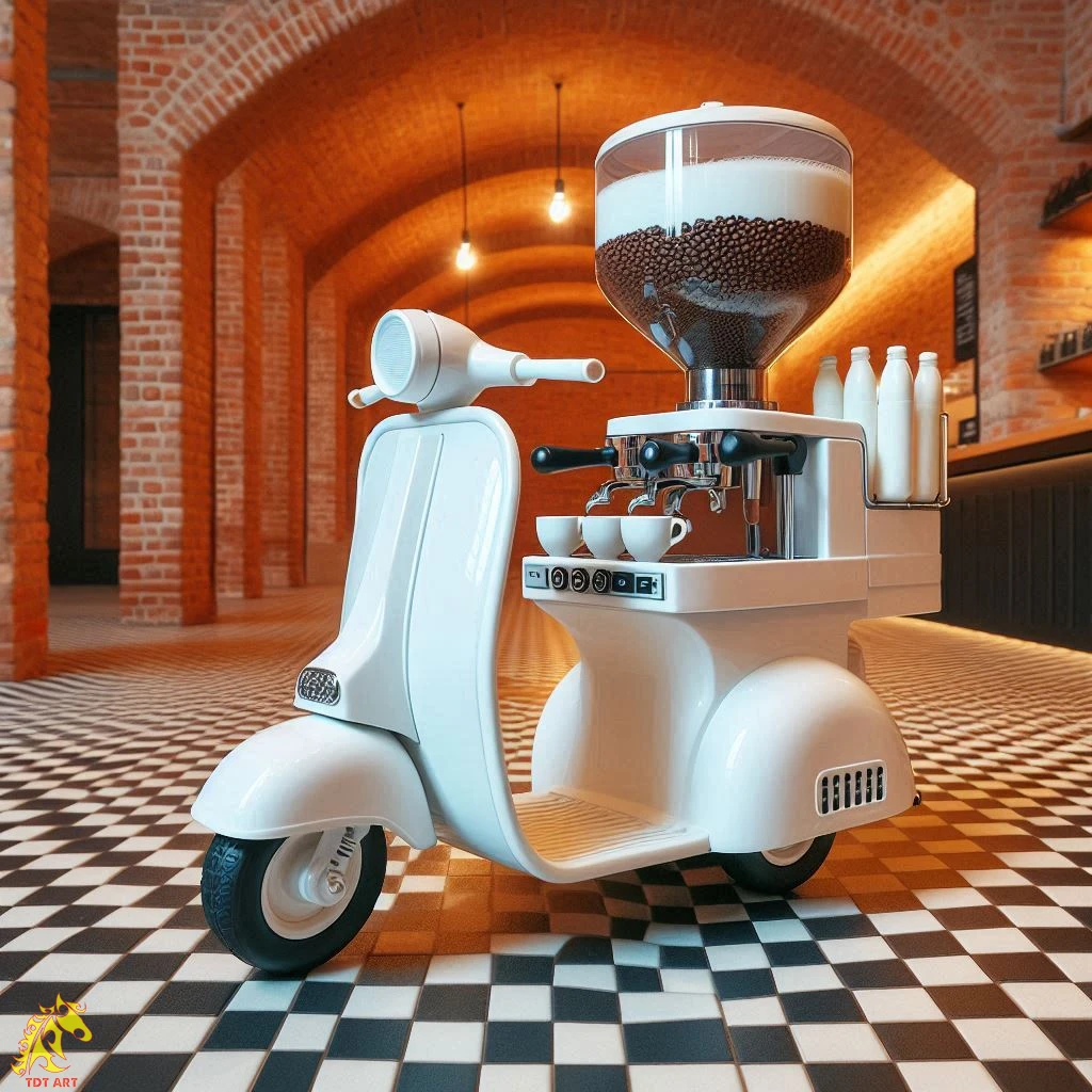 Vespa Shaped Coffee Maker Design: A Fusion of Retro Charm and Modern Functionality!