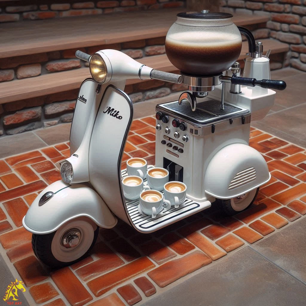 Vespa Shaped Coffee Maker Design: A Fusion of Retro Charm and Modern Functionality!