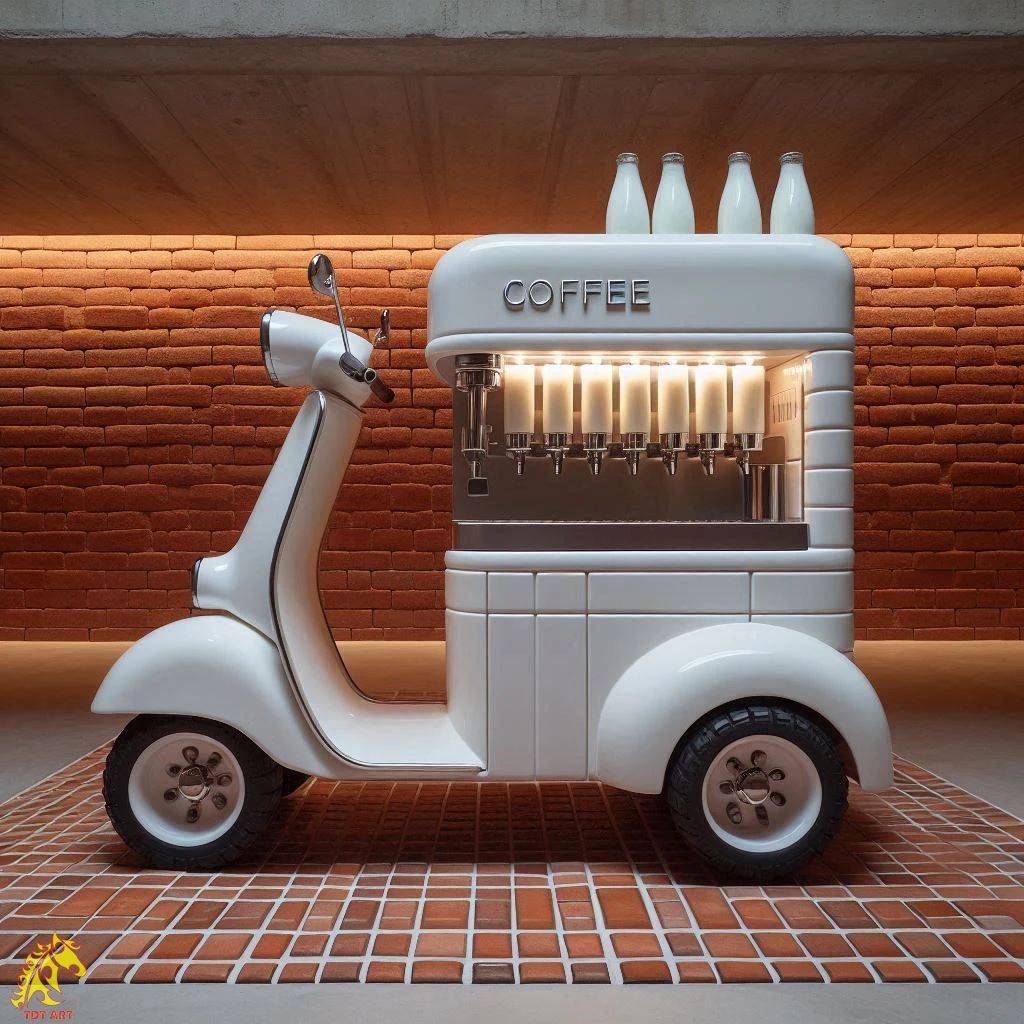 Vespa Shaped Coffee Maker Design: A Fusion of Retro Charm and Modern Functionality!