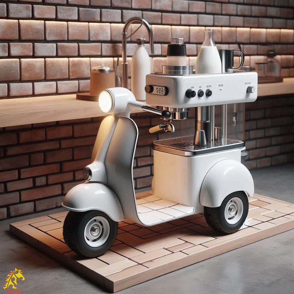 Vespa Shaped Coffee Maker Design: A Fusion of Retro Charm and Modern Functionality!